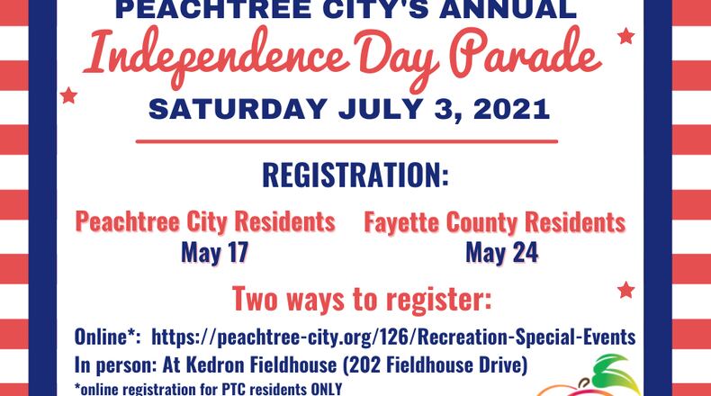 Peachtree City's Independence Day parade will be held on July 3 this year. Courtesy Peachtree City