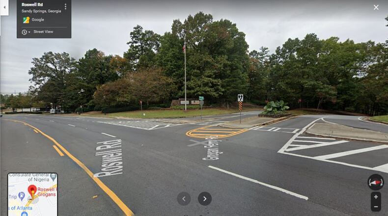 The intersection of Roswell and Grogans Ferry roads in Sandy Springs will get a concrete median for Roswell and sidewalks and traffic signals, among other improvements, as part of a $3.59 million construction contract awarded by the City Council.