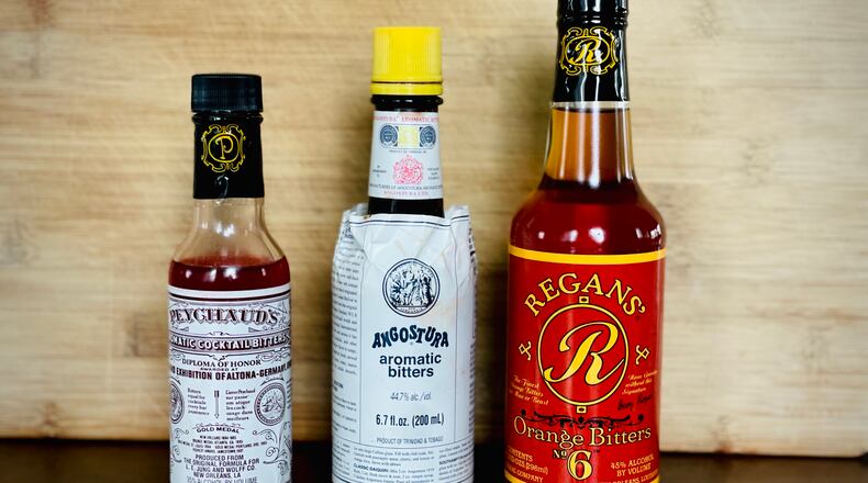 Angostura, Peychaud’s and orange bitters, like Regan’s No. 6, can be used to prepare many classic and modern cocktails. Krista Slater for The Atlanta Journal-Constitution