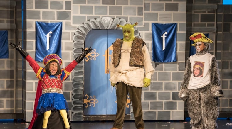 Students at Providence Christian Academy in Clayton County are nominated for a Georgia High School Musical Theater Award for their performance of “Shrek.” COURTESY OF ARTSBRIDGE FOUNDATION