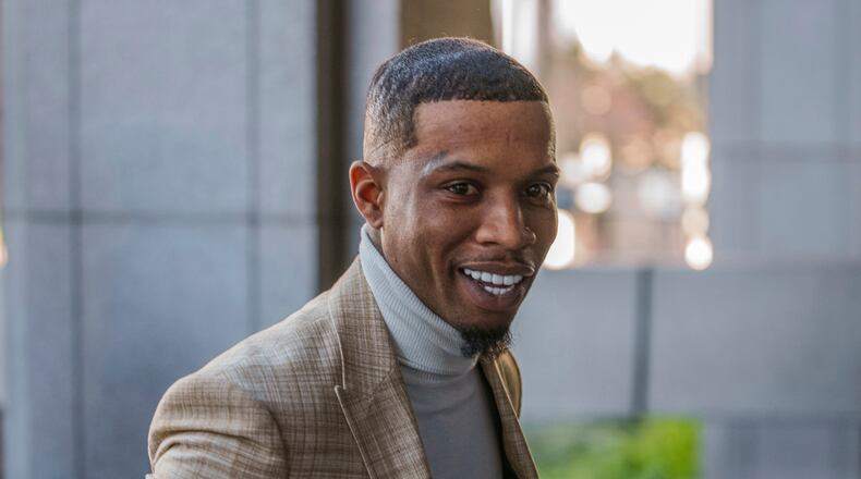 FILE - Singer Tory Lanez returns to the Clara Shortridge Foltz Criminal Justice Center for his trial, Dec. 13, 2022, in Los Angeles. (AP Photo/Damian Dovarganes, File)