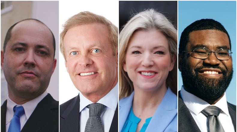 Two Republicans and two Democrats are running in primaries for attorney general. From left, Republicans Chris Carr and John Gordon; Democrats Jen Jordan and Christian Wise Smith. Submitted photos.