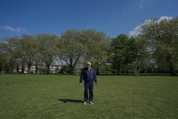 A general view of Victoria Park, in London, Thursday, April 24, 2025. (AP Photo/Kin Cheung)