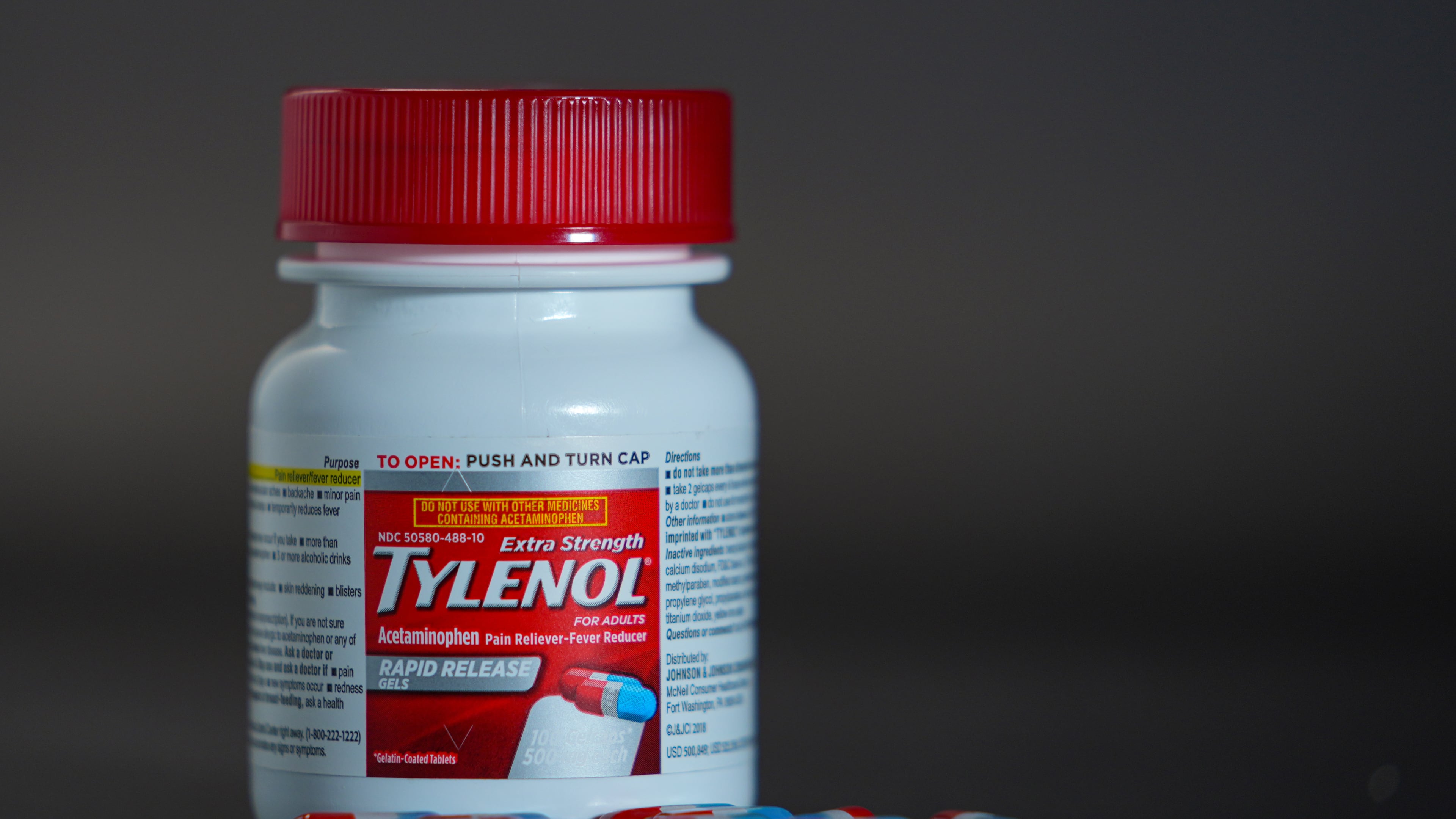 Extra Strength Tylenol is shown in Carmel, Ind., Tuesday, Sept. 23, 2025. (AP Photo/Michael Conroy)