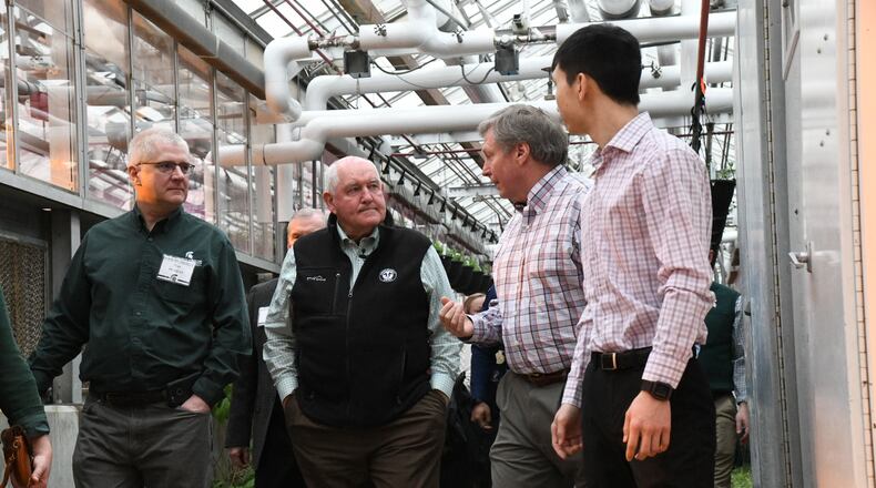Agriculture Secretary Sonny Perdue speaks to students and faculty at Michigan State University's College of Agriculture and Natural Resources on April 3, 2018. USDA/Lance Cheung.