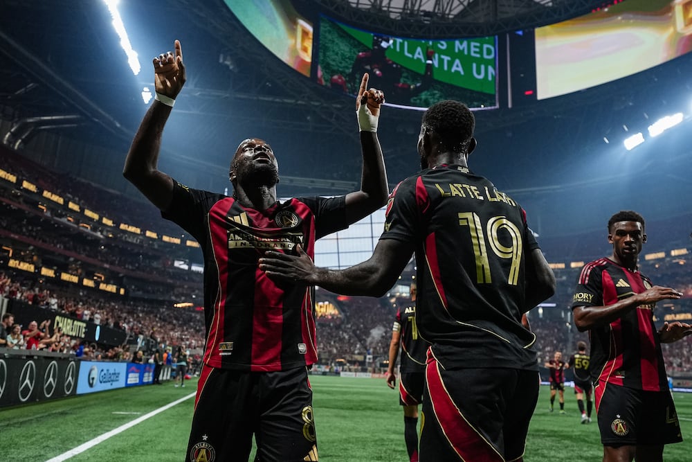 Atlanta United midfielder Tristan Muyumba celebrates his goal against Charlotte. Which, shockingly, wasn't enough for a win.