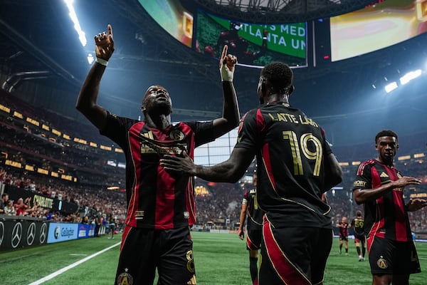 Atlanta United midfielder Tristan Muyumba celebrates his goal against Charlotte. Which, shockingly, wasn't enough for a win.