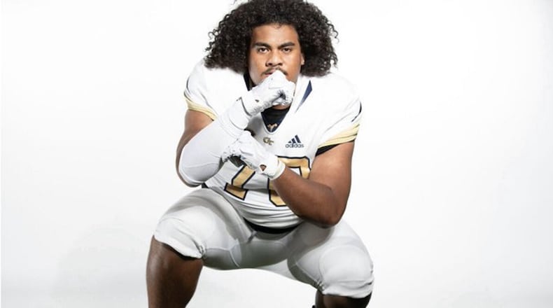 Offensive lineman Paula Vaipulu of Channelview, Texas. Vaipulu committed to Georgia Tech in October 2019. (Photo courtesy Paula Vaipulu)