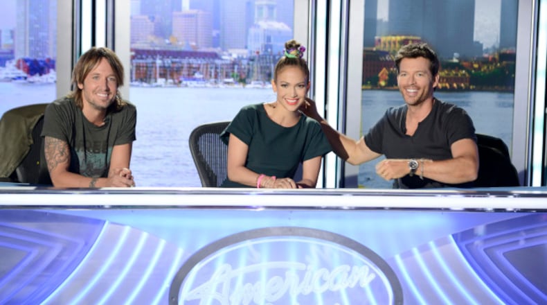 AMERICAN IDOL XIII: L-R: Judges Keith Urban, Jennifer Lopez and Harry Connick Jr. answer questions from the press on the AMERICAN IDOL XIII stage in Boston, MA on Wednesday, Sep. 4. CR: Michael Becker / FOX. ©2013 Copyright FOX. AMERICAN IDOL XIII: L-R: Judges Keith Urban, Jennifer Lopez and Harry Connick Jr. answer questions from the press on the AMERICAN IDOL XIII stage in Boston, MA on Wednesday, Sep. 4. CR: Michael Becker / FOX. ©2013 Copyright FOX.