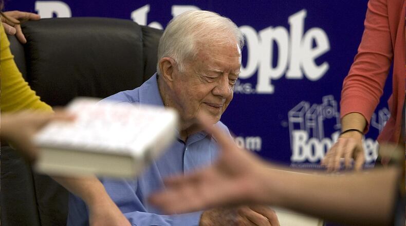 Former President Jimmy Carter signed about a thousand copies of 'White House Diary,' his latest book (and 26th since leaving the White House) at BookPeople. Nearly 800 people lined up Friday morning for a chance to meet the 39th president, who showed up nearly half an hour early himself.