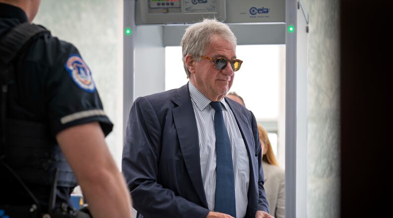 FILE - Leon Black, a billionaire who was close with Jeffrey Epstein, arrives for a closed-door interview with the House Oversight Committee at the Capitol in Washington, June 26, 2026. (AP Photo/J. Scott Applewhite, File)