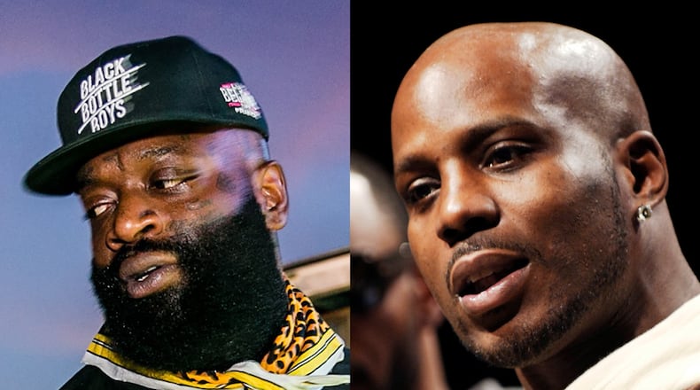 Rick Ross (let) and DMX are starring in an upcoming film "I Want It All" shooting in Atlanta. L- AJC file R- AP
