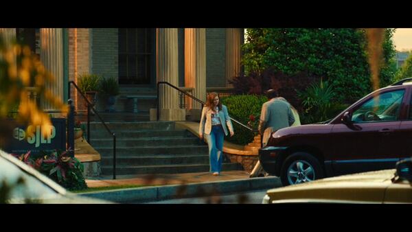 Amy Adams (left) plays the leader of a Savannah nonprofit that tries to get innocent people out of prison in Apple TV's "Cape Fear." The show uses The Wrecking Bar in Little Five Points as the nonprofit's headquarters. (Apple TV screenshot)