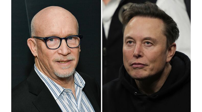 This combination of images show filmmaker Alex Gibney, left, and Elon Musk. (AP Photo)