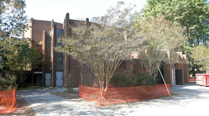 The 50-year-old Brook Run Theater in Dunwoody’s Brook Run Park is slated for demolition despite a push by the city’s arts and culture communities to restore it for use as a community theater and meeting space. Preservationists want more time to raise the estimated $7 million it would take to save it. KENT D. JOHNSON / AJC