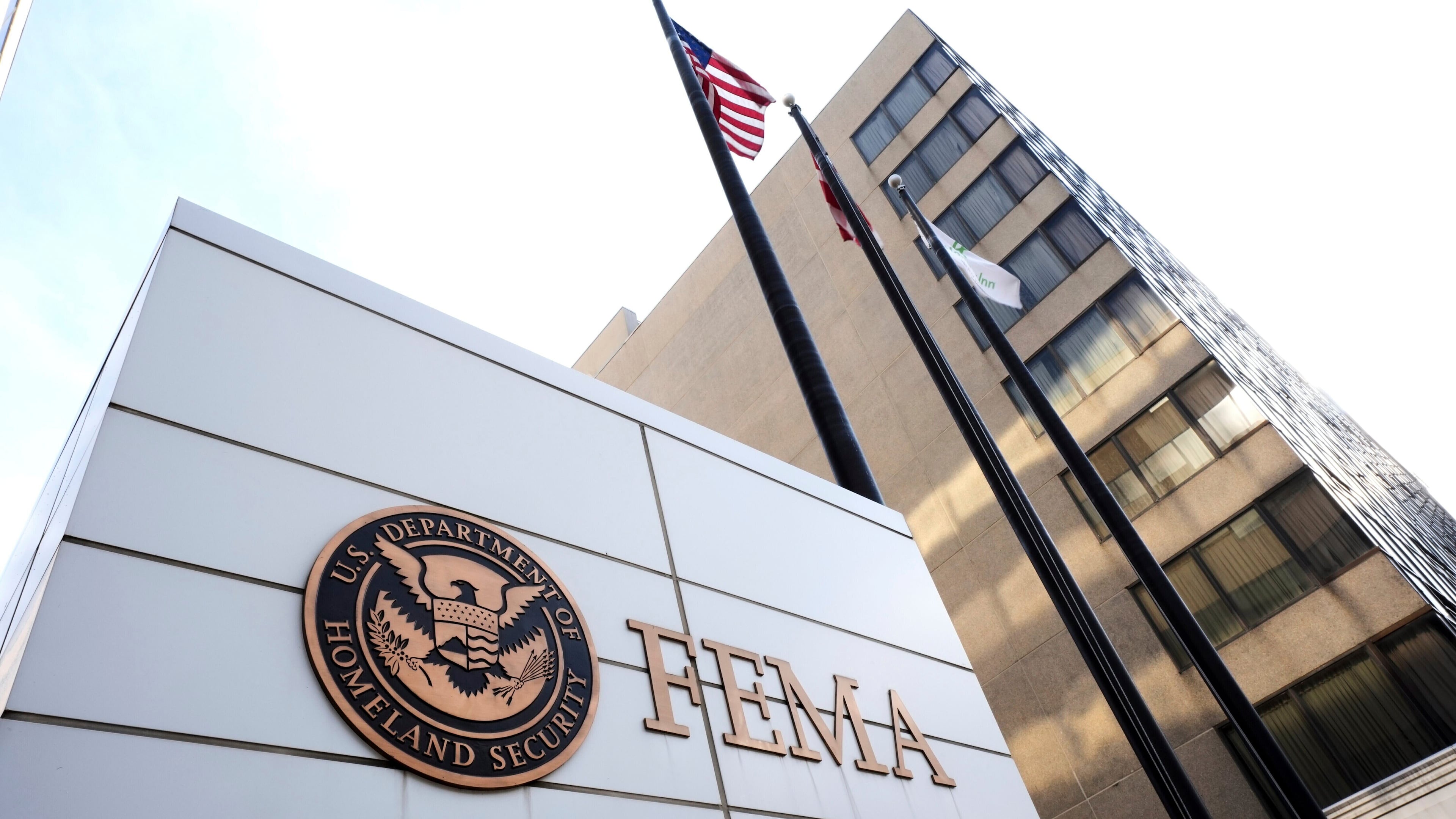 FILE - The Federal Emergency Management Agency headquarters is photographed in Washington, May 5, 2025. (AP Photo/Gene J. Puskar, File)