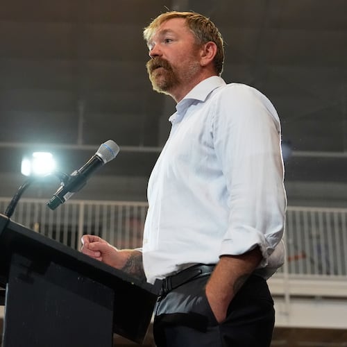 Democratic U.S. Senate candidate Graham Platner speaks during a primary election night watch party after winning the Democratic nomination Tuesday, June 9, 2026, in Blue Hill, Maine. (AP Photo/Robert F. Bukaty)