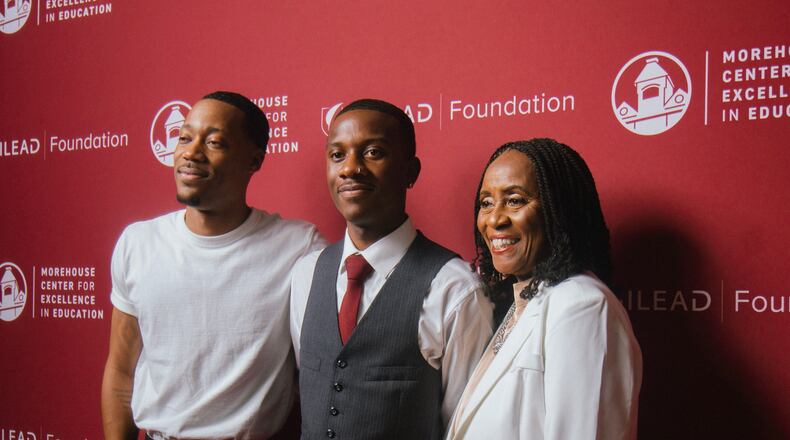 Actor Tyler James Williams (left) and the teacher who inspired 'Abbott Elementary,' Joyce Abbott (right), joined a panel discussion hosted by the Morehouse Center for Excellence in Education Monday night. (Photo Courtesy of Elise Sampson)