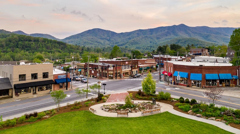 Relax in the Black Mountain Town Square in the heart of the commercial district.
(Courtesy of Explore Asheville)