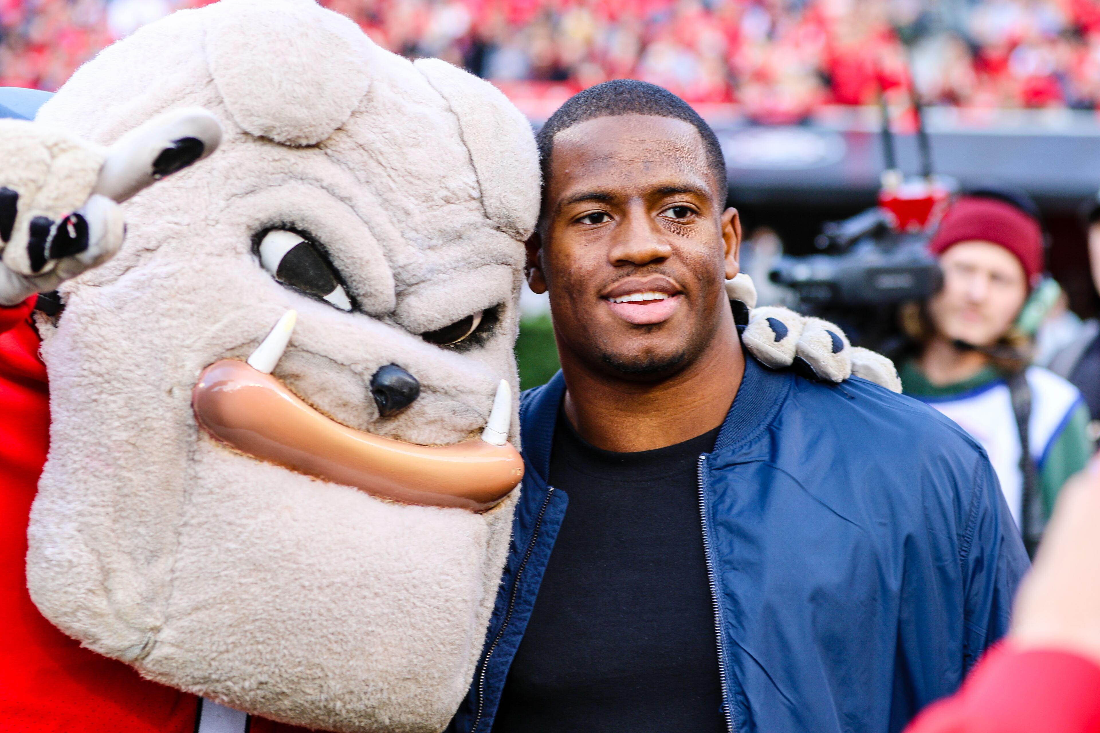 Nick Chubb, who is expected to sign with the Houston Texans on Monday, left the University of Georgia as the school’s second all-time leading rusher, behind only Herschel Walker. (Jeff Sentel/DawgNation)