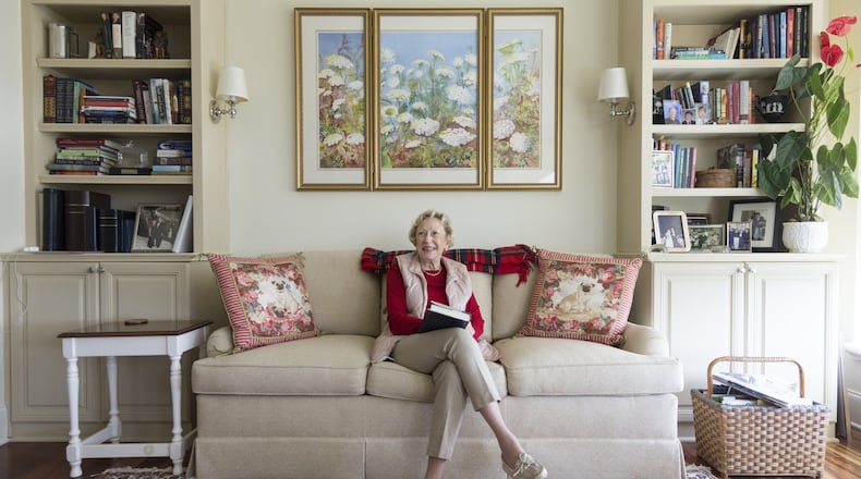October 26, 2016, Atlanta - Joan McIntyre, 82, a resident of Lenbrook Senior Community, poses for a portrait in her home at Lenbrook Senior Community in Atlanta, on Wednesday, October 26, 2016. McIntyre is the first resident in Lenbrook Senior Community that Changing Spaces helped move in. (DAVID BARNES / DAVID.BARNES@AJC.COM)