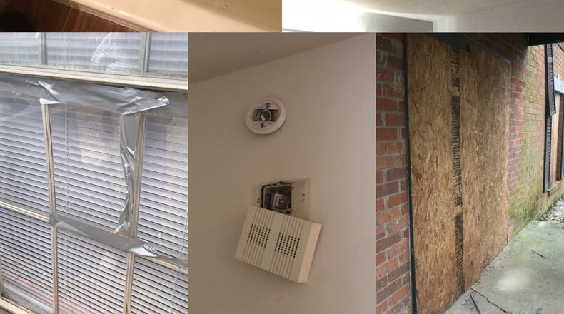 Inside the aparments owned by Trinity Parkview, LLC, there’s evidence of leaks, mold, rats, broken and missing smoke alarms, and other maintenance issues. (Meris Lutz/AJC)