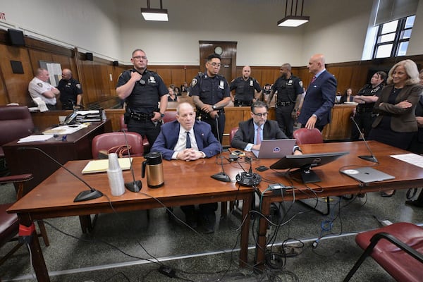 Harvey Weinstein appears in state court in Manhattan for his retrial on Tuesday, June 10, 2025 in New York. (Curtis Means/Pool Photo via AP)