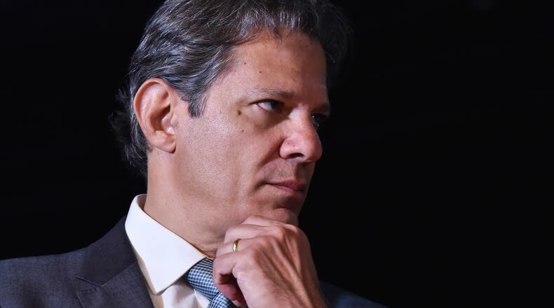 FILE - Finance Minister nominee Fernando Haddad attends a press conference in Brasilia, Brazil, Dec. 9 2022. (AP Photo/Ton Molina, File)