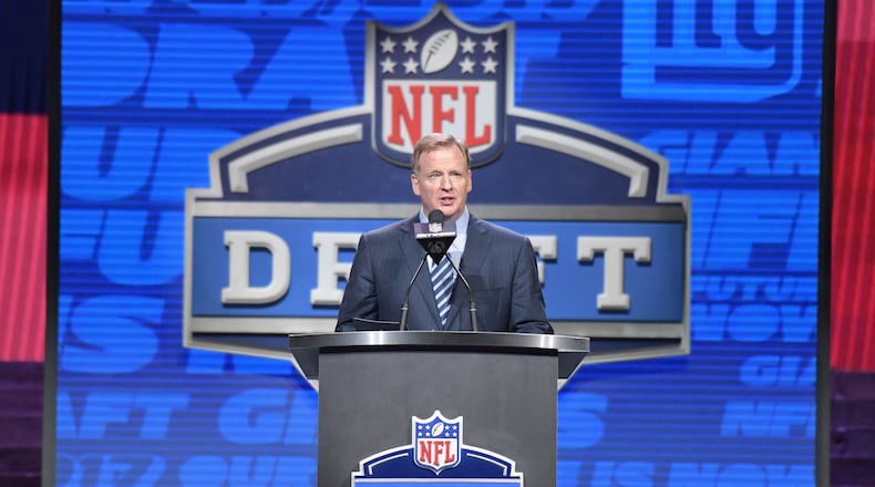 NFL Commissioner Roger Goodell during the first round the 2017 NFL Draft at the Philadelphia Museum of Art.