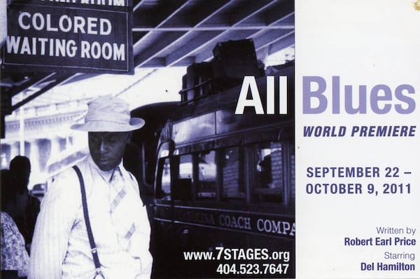 A postcard from the 7 Stages Theatre production of "All Blues" by Robert Earl Price. (Courtesy of 7 Stages Theatre)