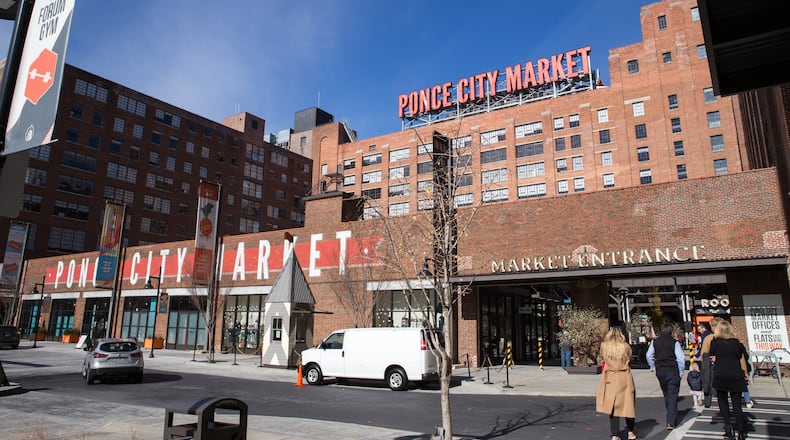 Ponce City Market in Atlanta's Old Fourth Ward along the Atlanta Beltline has become a destination for people throughout the metro area. The building was formerly a Sears store and warehouse  (Jenni Girtman for The Atlanta Journal-Constitution)