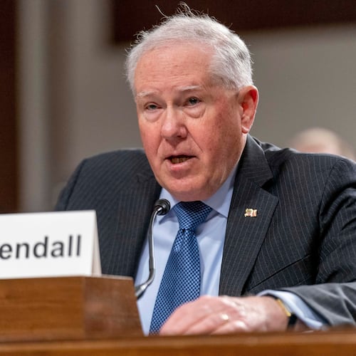FILE - Secretary of the Air Force Frank Kendall speaks during a Senate Armed Services budget hearing on Capitol Hill in Washington, May 2, 2023. (AP Photo/Andrew Harnik, File)