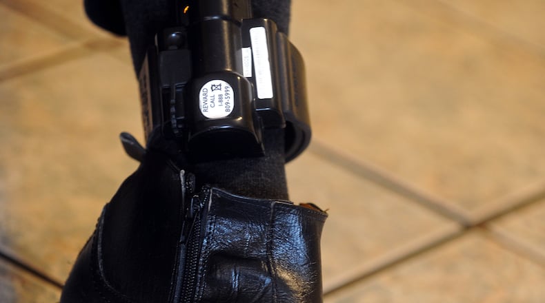 An ankle monitor much like the ones sex offenders are required to wear. BITA HONARVAR / BHONARVAR@AJC.COM