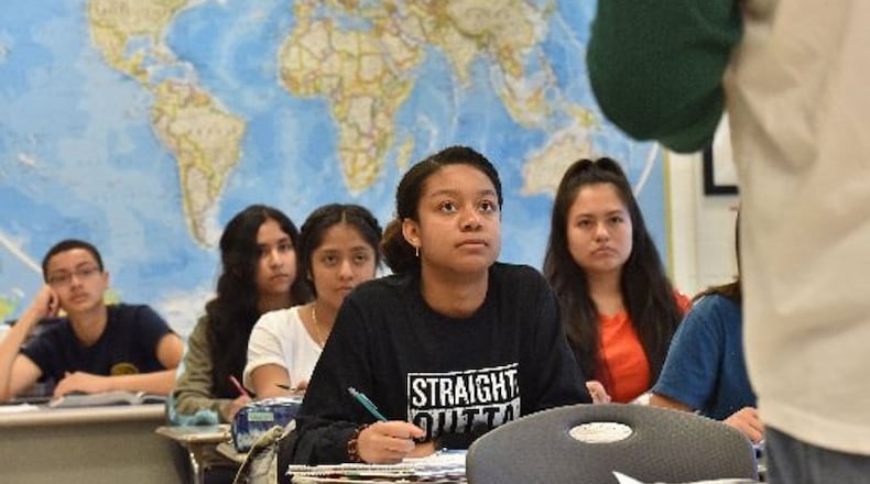 About 86 percent of Cross Keys High School's students are Hispanic or Latino, and about three-quarters of their parents speak English as a second language, if at all.