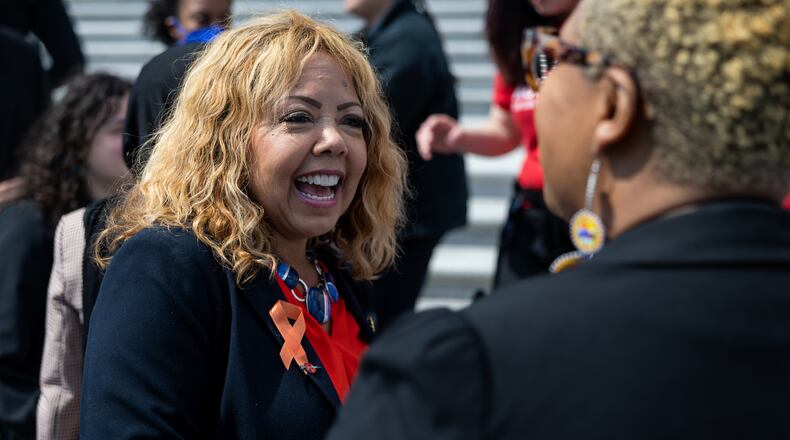 The biggest player of them all in Georgia's redistricting battle is U.S. Rep. Lucy McBath (left) who could return to the 6th District if the seat is redrawn. (Nathan Posner for the Atlanta Journal-Constitution)
