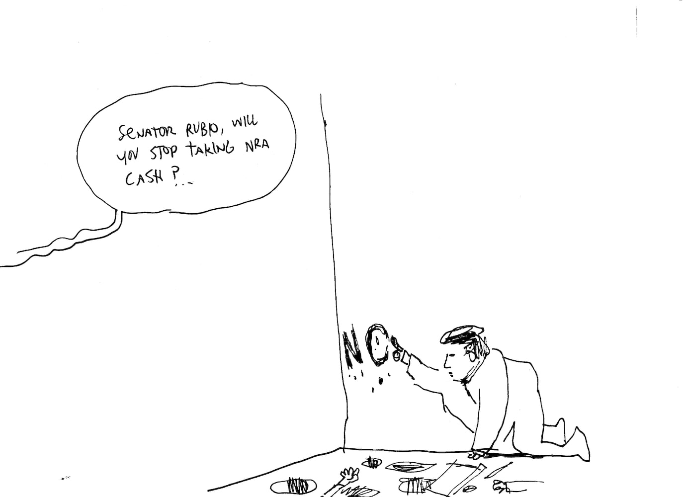 Mike Luckovich Round File Feb 23