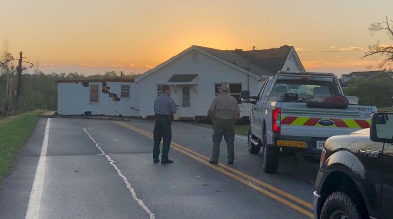 A house landed on Trinity Road east of Thomaston, according to Channel 2 Action News.