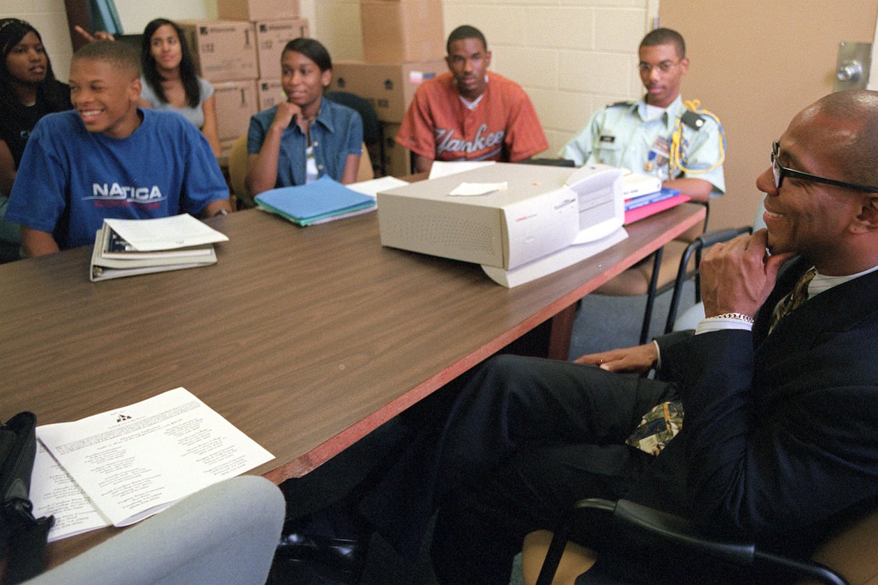 Robert Mason (right) founded EDU Inc. and created the Common Black College Application, an initiative designed to make it easier and more affordable for students to apply to historically Black colleges and universities. (Nick Arroyo/AJC 1998)