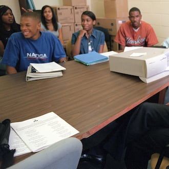 Robert Mason (right) founded EDU Inc. and created the Common Black College Application, an initiative designed to make it easier and more affordable for students to apply to historically Black colleges and universities. (Nick Arroyo/AJC 1998)