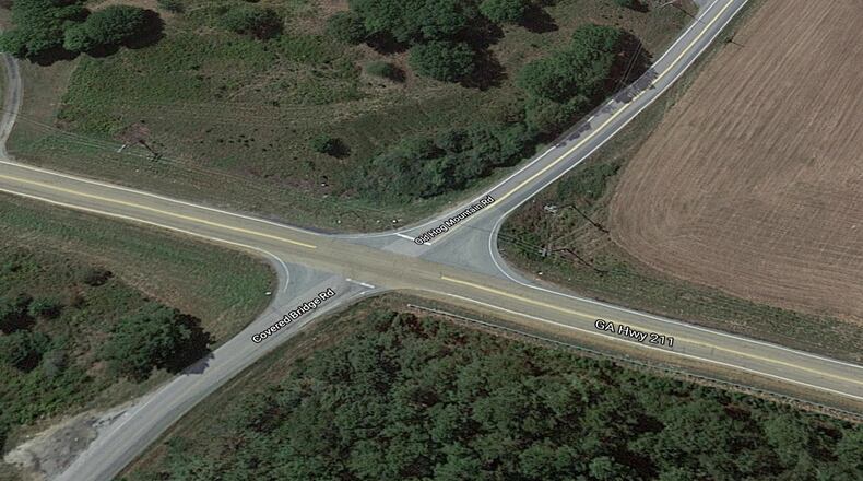 GDOT construction contractors will install single lane closures on Ga. 211 and Old Hog Mountain Road as work continues to install a new roundabout at the intersection. (Google Maps)