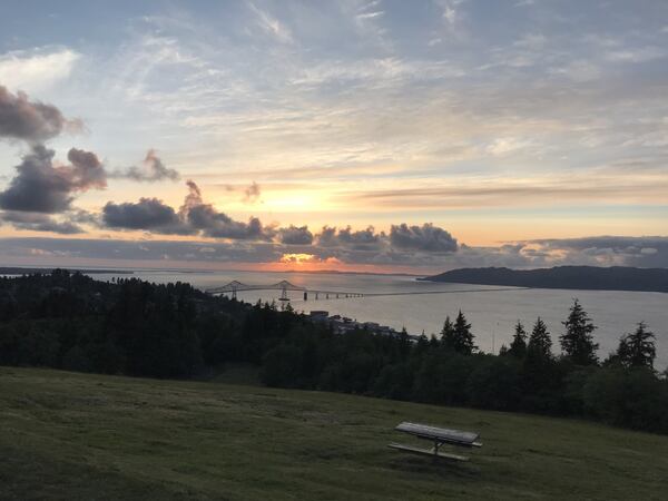 "This is the view from Astoria Column looking at the bridge over the Columbia River in Astoria Oregon on our trip down the Oregon coast," wrote Al Mullins.