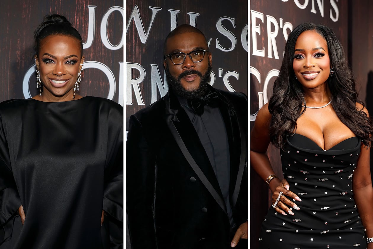 Several producers of Broadway's revival of August Wilson's "Joe Turner's Come and Gone" are from Atlanta including Kandi Burruss, Tyler Perry and Shamea Morton, all on the April 25, 2026 red carpet outside the Ethel Barrymore Theatre in New York City. (L-C: AP, R: Courtesy of Shamea Morton)