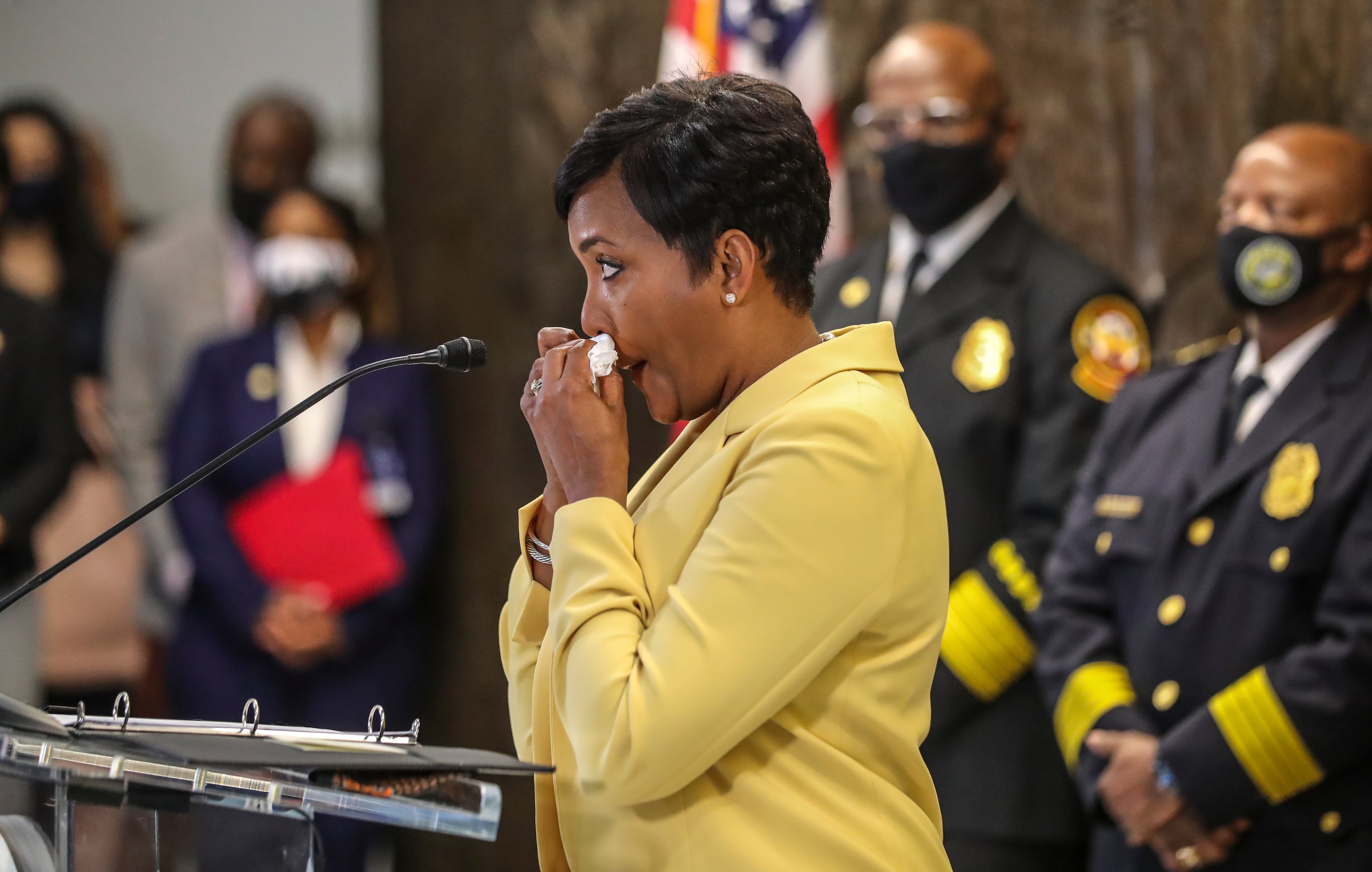 Atlanta Mayor Keisha Lance-Bottoms held a news conference Friday, May 7, 2021, at Atlanta City Hall, speaking about her decision not to run for a second term. (John Spink/AJC)