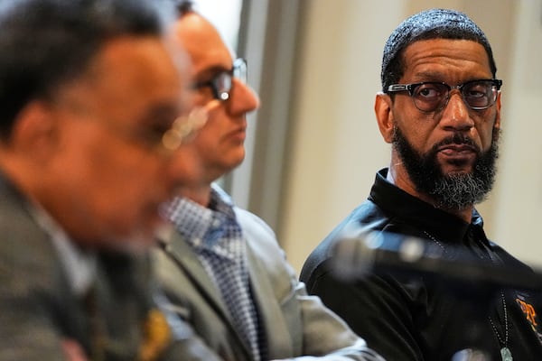 Ray Kelly, executive director of the Citizens Policing Project, listens during a panel discussion, Friday, April 11, 2025, in Baltimore. (AP Photo/Stephanie Scarbrough)