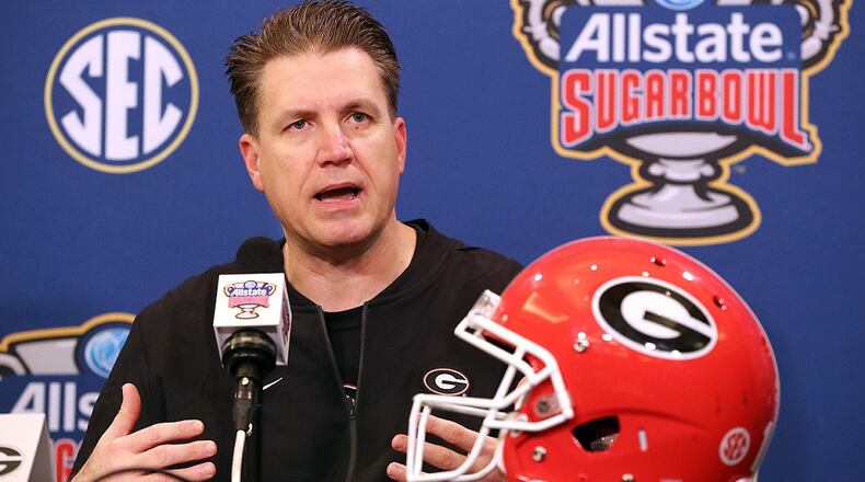 Then-Georgia offensive coordinator James Coley met with media members pre-Sugar Bowl on Sunday, December 29, 2019, in New Orleans.  Curtis Compton/ccompton@ajc.com