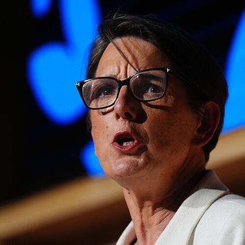 Director of GCHQ Anne Keast-Butler delivers her inaugural annual lecture Wednesday, May 27, 2026, at Bletchley Park, Buckinghamshire, Britain. (Jacob King/PA via AP)