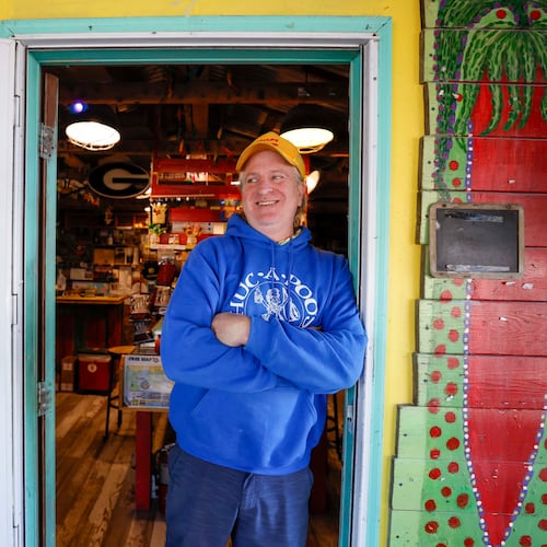 Brian Hogan, owner of the Inferno Hot Sauce Emporium, co-owned three Atlanta-area restaurants before moving to Tybee Island in 2018. (Miguel Martinez/AJC)