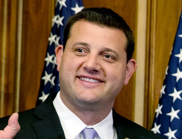 FILE – U.S. Rep. David Valadao, R-Calif., poses for a photo in Washington on Jan. 6, 2015. (AP Photo/Jacquelyn Martin, File)