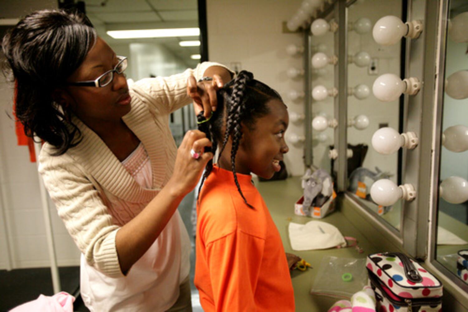 Appling girl immersed in Dr. Seuss' world