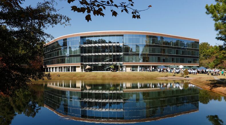 FILE - The North American headquarters of Belgian pharmaceutical company UCB is seen, Nov. 10, 2014, in Smyrna, Ga. (Paul Abell/AP Images for UCB, Inc., File)